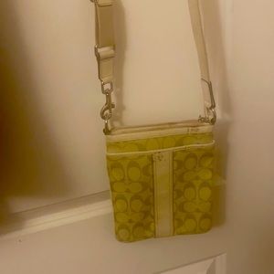 Coach line green cross body bag